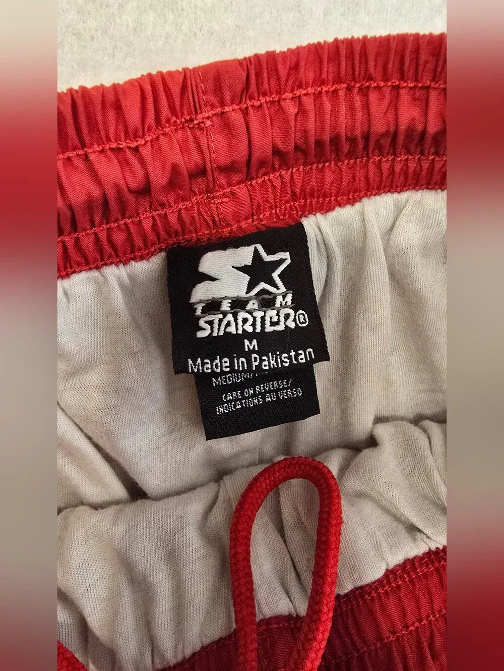 STARTER Red Kids Joggers with Black & White Side Stripes